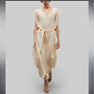 Adolfo Dominguez linen fringe dress